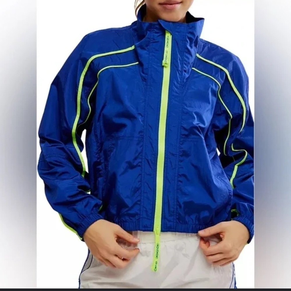 FP Movement Varsity Jacket Blue Large